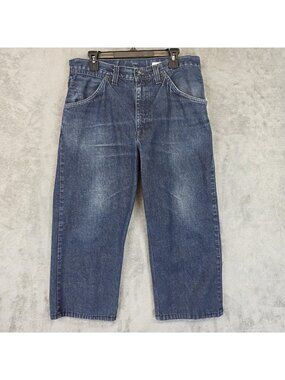 Gap Worker Jean Jeans Mens 34x24 Blue Medium Wash Relaxed Wide Leg Denim Y2K